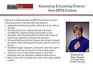Generating e-learning courses from DITA content