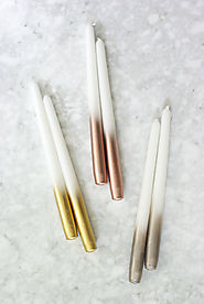 Oleander and Palm: DIY Metallic Dipped Taper Candles