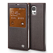 QIALINO Grid Pattern Leather Case For Samsung Galaxy Note 4 N9100 - Qialino