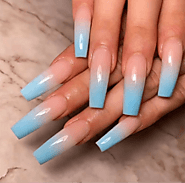 Press On Nails Nude And Baby Blue