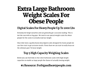 Extra Large Bathroom Weight Scales For Obese People