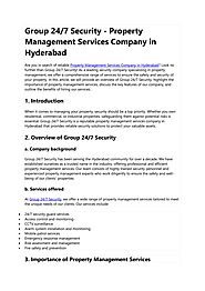 Property Management Services Company in Hyderabad - Group 24/7 Security by ROBERTO ALMACHE - Issuu