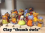 Mrs. Knight's Smartest Artists: Clay "thumb owl" sculptures, 2nd grade