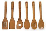 Lipper International 826 Set of 6 Bamboo Kitchen Tools, in Mesh Bag