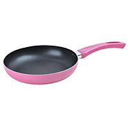 Alpine Cuisine 9.5" Nonstick Fry Pan with Nylon Spatula; Pink - Kitchen Things