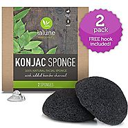 Black Japanese Konjac Body Cleansing Sponge with Charcoal