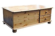 Madisson Solid Antique Pine Coffee Table with Storage & Drawers