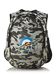 Obersee Kid's All-in-One Pre-School Backpacks with Integrated Cooler, Camo Airplane