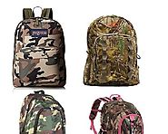 Fun Camo Backpacks for School - Brown, Grey, Green or Pink -