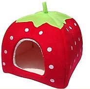 Leegoal Strawberry Small Cotton Soft Pet Bed House