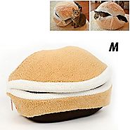 Petforu Hamburger Style Shell Nest Windproof Waterproof Removable Pet Cat Bed House Thermal Hiding (M)