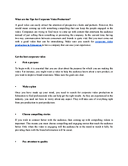 What are the Tips for Corporate Video Production_ | edocr