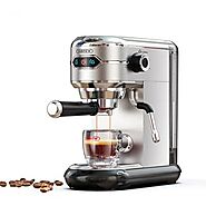 HiBREW H11 Semi Automatic Espresso Machine 1450W 1.1L 19Bar High Extraction 25s Rapid Heating Single/Double Cup Coffe...