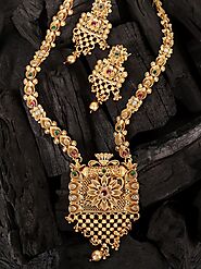 Ganesha Chaturthi is just around the corner. Make it a gifting season with golden temple jewelry collection for ganes...