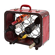 Casa Cortes Suitcase 12-bottle Barware Metal Wine Holder Rack | Overstock.com Shopping - The Best Deals on Wine Racks