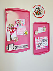 Spray Painted Cookie Sheet Magnetic Board Organizer