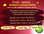 Math Games: Fruit Shoot Greatest Common Factor