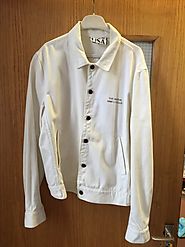 eBay auction - THE SMITHS - USA 1986 TOUR JACKET IN WHITE DENIM WITH HATFUL BACKPRINT MORRISSEY