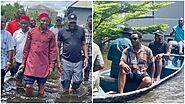 luchiinter blog: Viral Photos Show Former President Jonathan Riding In a Canoe As He Visits Flood Victims in Bayelsa.