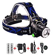 Zoomable 3 Modes 1800 Lumens CREE XML T6 Led Headlamp /Headlight ; 3-in-1 | Multi-Function Capability - Outdoor/Indoo...
