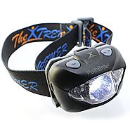PathBrite™ LED Headlamp Flashlight - Best for Camping, Hunting, Running or DIY Works. White/Red Lighting Mode, Emerge...