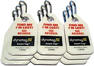 Dynotag® Web/GPS Enabled QR Code Smart Micro Zipper Tags: 9 (3x3strip)+SnapHooks