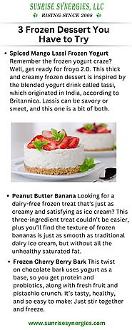 3 Frozen Desserts You Have to Try