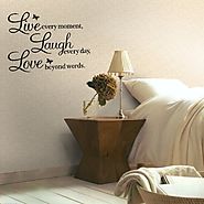 Live Every Moment, Laugh Every Day, Love Beyond Words Wall Quote
