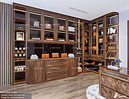 Tủ rượu gỗ óc chó cao cấp