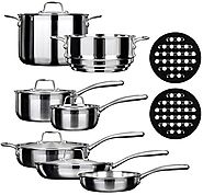 Duxtop Whole-Clad Tri-Ply Stainless Steel Induction Ready Premium Cookware Set