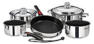 Magma Products, A10-366-2-IND Gourmet Nesting Stainless Steel Induction Cookware Set with Non-Stick Ceramica (10 Piece)