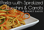 Spiral Zucchini Pasta with Carrots and Peanut Sauce Recipe