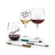 Wine Enthusiast 3-Pack Wine Glass Writer Metallic Pen
