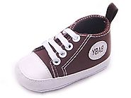 Dealzip Inc® Black Newborn Baby Boy Girl Soft Crib Canvas Sneaker Shoes 0-6 Months