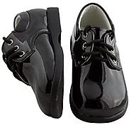 Boys Infant Toddler Black Round Toe Tuxedo Shoe