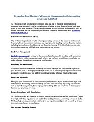 Streamline Your Business Financial Management with Accounting Services in Delhi NCR