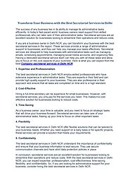 Transform Your Business with the Best Secretarial Services in Delhi by Sarvam Professionals - Issuu