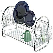 WalterDrake Two-Tier Compact Dish Rack - Two Tiered Dish Drainer