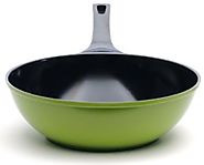 12-Inch Green Earth Wok by Ozeri, with Smooth Ceramic Non-Stick Coating (100% PTFE and PFOA Free)