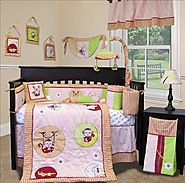 Baby Girl Monkey Crib Bedding Sets