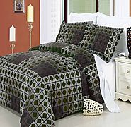 Luxury 3PC King/Calking Printed Checkered Dark Forest Green West Elm Duvet Cover Set, 300 Thread Count 100 % Egyptian...