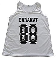 Jack Barakat 88 Name & DOB Number Vest Tank-Top Singlet T-Shirt L White
