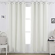Deconovo Microfiber Grommet Top Thermal Insulated Blackout Curtain Back Layer With Thermal Coating, 52x63-Inch, 1 Pai...