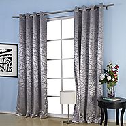 IYUEGOU Jacquard Belonging Room Darkening Thermal Grommet Top Curtain Drapes With Multi Size Custom 50" W x 84" L (On...