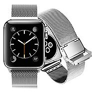 Apple Watch Band W Metal Clasp, Aerb Milanese Loop Stainless Steel Mesh Replacement Strap Wrist Band for Apple Watch ...