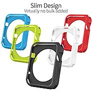Orzly® - 5-in-1 FunColor Face Plates for APPLE WATCH (38 MM) - Multi Pack of 5 Interchangeable Silicon Gel Covers in ...
