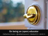 On Being an (Open) Educator