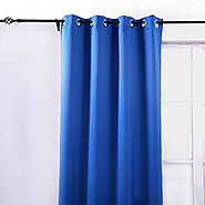 Deconovo Thermal Blackout Grommet Window Curtain Panel For Nursery Room 52 Inch By 63 Inch,Royal Blue