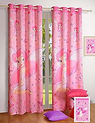 Fairy Window Curtains - Set of 2 Curtain Panels for a Baby Nursery or Toddler or Kids Bedroom - 48" x 60" panels - Bl...