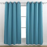 Deconovo Thermal Insulated Blackout Two Panel Curtains For Nursery Room 52 By 95 Inch,Teal